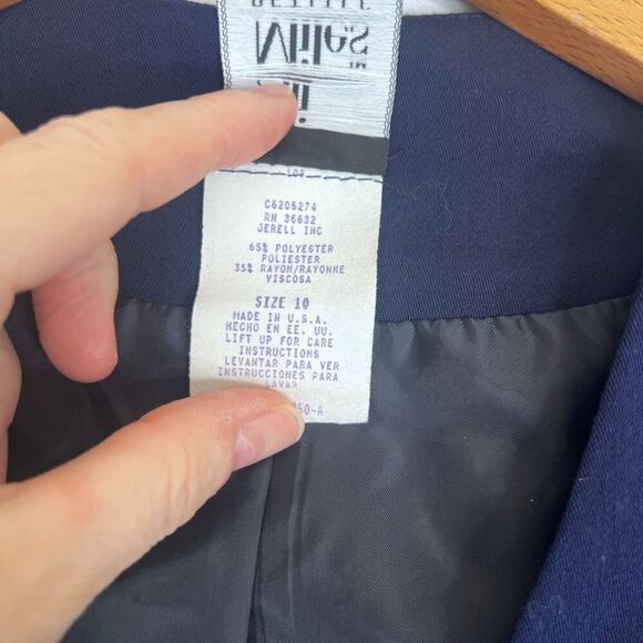 Ali Miles Petites Vintage Navy Blue Gold Button Captains Blazer Size 10 - Picture 9 of 10